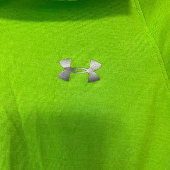 Under Armour Half Zip Pullover AllSeasonGear Athletic Top Neon Green SM - Picture 4 of 6